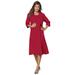 Plus Size Women's Fit-And-Flare Jacket Dress by Roaman's in Classic Red (Size 44 W)