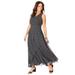Plus Size Women's Georgette Flyaway Maxi Dress by Jessica London in Black Polka Dot (Size 14 W)