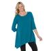 Plus Size Women's French Terry Handkerchief Hem Tunic by Woman Within in Deep Teal (Size 2X)