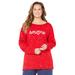 Plus Size Women's Liz&Me® Heart & Soul Stripe Sweater by Liz&Me in Red Amour (Size 1X)