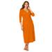 Plus Size Women's Knit Surplice Midi Dress by Jessica London in Ultra Orange (Size 20)
