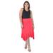 Plus Size Solid Color Knee Length Elastic Waist Handkerchief Skirt