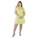 Plus Size Ruffle Cold Shoulder A Line Knee Length Dress