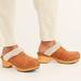 Free People Shoes | Free People Chalet Shearling Trim Suede Clogs | Color: Brown/Tan | Size: 9