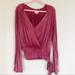 Anthropologie Tops | Anthropologie Deletta Wine Burgundy Knit Wrap Long Sleeve Top Distressed | Color: Red | Size: S