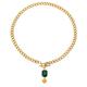 Free People Jewelry | Green Crystal Necklace | Color: Gold/Green | Size: Os