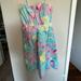 Lilly Pulitzer Dresses | Floral Strapless Lilly Pulitzer Dress | Color: Blue/Pink | Size: 4