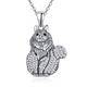 TANGPOET British Longhair Gifts for British Longhair Lover Sterling Silver Longhair Necklace Persian Pendant Jewellery Cat Necklace Gifts for Women