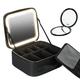 Makeup Bag with Led Mirror 3 Color Setting, Make Up Box with Mirror and Light Premium Cosmetic Case Travel, Beauty Make Up Box Storage Rechargeable Light Up Cosmetic Mirror Bag 10.4X9.1X4.6In