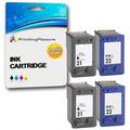 Printing Pleasure 4 (2 SETS) Remanufactured Printer Ink Cartridges for Deskjet 3940 F2280 F380 F4180 D1460 D2360 Officejet 4315 PSC 1410 | Replacement for 21XL (C9351AE) & 22XL (C9352AE)