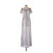 Boohoo Casual Dress - Maxi: White Stripes Dresses - Women's Size 4