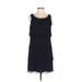 Jessica Simpson Cocktail Dress - Shift Scoop Neck Sleeveless: Black Print Dresses - Women's Size 10