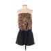 Express Romper: Black Animal Print Rompers - Women's Size Small - Print Wash