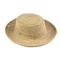 Scala Hats Packable Twisted Raffia Boater Straw Sun Hat - Natural Adjustable