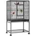 Tucker Murphy Pet™ Zora 53.6" Steel Flat Top Floor Bird Cage w/ Wheels Steel in Gray | 53.6 H x 16.9 W x 24.2 D in | Wayfair