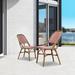 Bay Isle Home™ Fossen Stacking Patio Dining Side Chair Metal in Red | 33.86 H x 17.32 W in | Wayfair 431A445D03CC483DA1D4DC1FB262483A