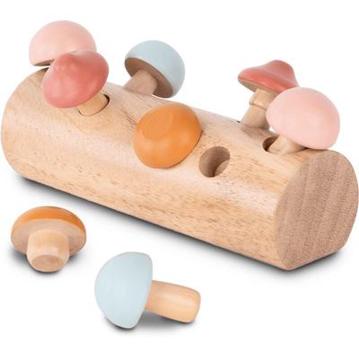 Puzzle 3D Montessori en bois, jouets éducatifs pour enfants et bébés, design champignon, 8 pièces