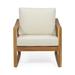Samwell Acacia Wood Outdoor Club Chair with Cushion by Christopher Knight Home