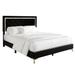 CraftPorch Luxurious Diamond Strip Velvet Upholstered Bed