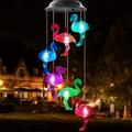 24 Styles Solar Wind Chimes Solar Lights Outdoor Decorative Color-Changing LED Light Solar Powered Mobile Hanging Chimes Garden Decor Garden Gifts-Flamingo