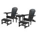 W Unlimited 35 x 32 x 28 in. 2 Foldable Chair Ottoman Set with 1 End Table Black
