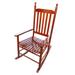 Outdoor Wood Porch Rocking Chair Brown Color Weather Resistant Finish