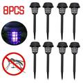 8PC Insect Killers Lamp Solar Powered LED Light Mosquito Pest Bug Zapper Garden Bug Zapper Indoor Outdoor Pest Repeller Control Indoor Lamp