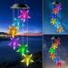 Solar Wind Chime Light - Solar Wind Chimes Outdoor Decoration Lights with IP65 Waterproof LED Wind Chime Solar Light for Garden Patio Holiday Deco Gift-Star