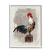 Stupell Farmhouse Rooster Perched Painting Animals & Insects Painting White Framed Art Print Wall Art