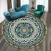 Ethnic Mandala Area Rugs Washable Indoor Boho Round Rug Non-Slip Circle Rug Modern Round Area Rug for Living Room Bedroom Dining Room