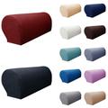 Yipa Anti-Slip Spandex Armrest Cover for Leather Sofa Stretchy Polyester Fabric Recliner Armchair Couch Slipcover Furniture Protector Beige 2 Pair