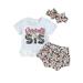 Qtinghua 3PCS Toddler Baby Girls Short Sleeve Letter Tops T-shirt and Baseball Print Shorts Headband Summer Outfits