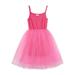 TAIAOJING Toddler Girls Tutu Dresses Baby Tutu Dress Cotton Tutu Dress Tulle Dresses Sleeveless Princess Blue Suspenders Solid Color Dress Cute Sundress 6-7 Years