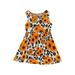 TAIAOJING Little Girls Dresses Toddler Kids Crew Neck Summer Sleeveless Casual Beach Floral Prints Party Dress Cute Sundress 18-24 Months