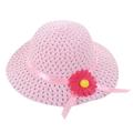 DxhmoneyHX Baby Kids Girl Summer Floral Flower Straw Visor Sun Hat Beach Hats Wide Brim Floppy Hat