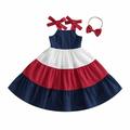 Summer Children Dress Little Girls Dress Stitching Sling Beach Bohemian Dress For Children Aged 2 To 7 Kids Baby Sweet Sundress Outwear Leisure Dailywear