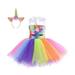 GYRATEDREAM Flower Girls Unicorn Costume Pageant Princess Party Dress 1-10 Years