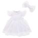 Little Girls Dress Spring Summer Tulle Solid Color Sleeveless Birthday Party Romper Princess Dress Headbands Clothes Kids Baby Sweet Sundress Outwear Leisure Dailywear