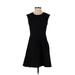 Cynthia Rowley TJX Casual Dress - Mini Crew Neck Sleeveless: Black Print Dresses - Women's Size Small