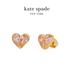 Kate Spade Jewelry | Kate Spade Rock Solid Crystal Heart Stud Earrings - Nwt | Color: Gold/Pink | Size: Os