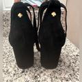 Kate Spade Shoes | Kate Spade Shoes - Pony Hair Leopard Print Ankle Strap Sandal | Color: Black | Size: 9
