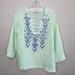Lilly Pulitzer Tops | Lilly Pulitzer Amelia Island Linen Tunic Mojito Green Beaded Embellished Xs | Color: Blue/Green | Size: Xs