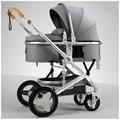 Baby Stroller for Infant and Toddler, Lightweight Baby Pram Stroller for Newborn, High Landscape Baby Carriage Two-Way Pram Trolley Baby Pushchair Ideal for 0-36 Months (Color : Grey B)