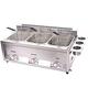 HSRG Deep Fat Fryer, Commercial Countertop Gas Fryer With 3 Fried Baskets, 24L Large Capacity Stainless Steel Fat Chip Fryer, Freestanding Temperature Control, for Restaurant Café