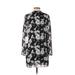 Ali & Jay Casual Dress - Shift Mock Long sleeves: Black Floral Dresses - New - Women's Size X-Small