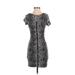 Tart Casual Dress - Bodycon: Black Animal Print Dresses - Women's Size Small