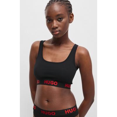 Bralette-BH HUGO UNDERWEAR "BRALETTE SPORTY LOGO", Damen, Gr. M (38), N-Gr, schwarz, Jersey, Obermaterial: 93% Baumwolle, 7% Elasthan, unifarben, casual, körpernah, BHs, mit elastischem Bund Image