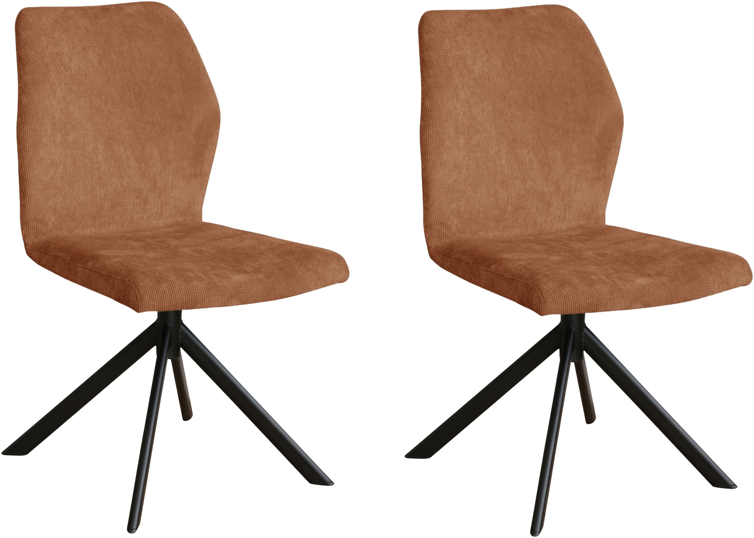 Schalenstuhl HOME AFFAIRE "Hacienda", orange (terrakotta, schwarz), B:49,5cm H:88cm T:63,5cm, Metall, Polyester, Sperrholz, Stühle, 2er Set