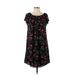 Vince Camuto Casual Dress - Popover: Black Floral Motif Dresses - Women's Size Small