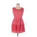 Max Studio Casual Dress - A-Line: Red Stripes Dresses - Women's Size Large